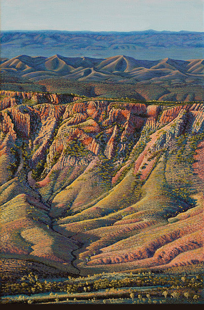 Folds and Fractures Greeting Card by Pauline Clack