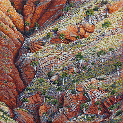 Bluff Crack Greeting Card by Pauline Clack