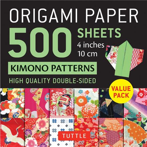 Origami Paper 500 Sheets Kimono Patterns 4" (10 CM): Double-Sided Origami Sheets Printed with 12 Different Traditional Patterns - Red Kangaroo Books