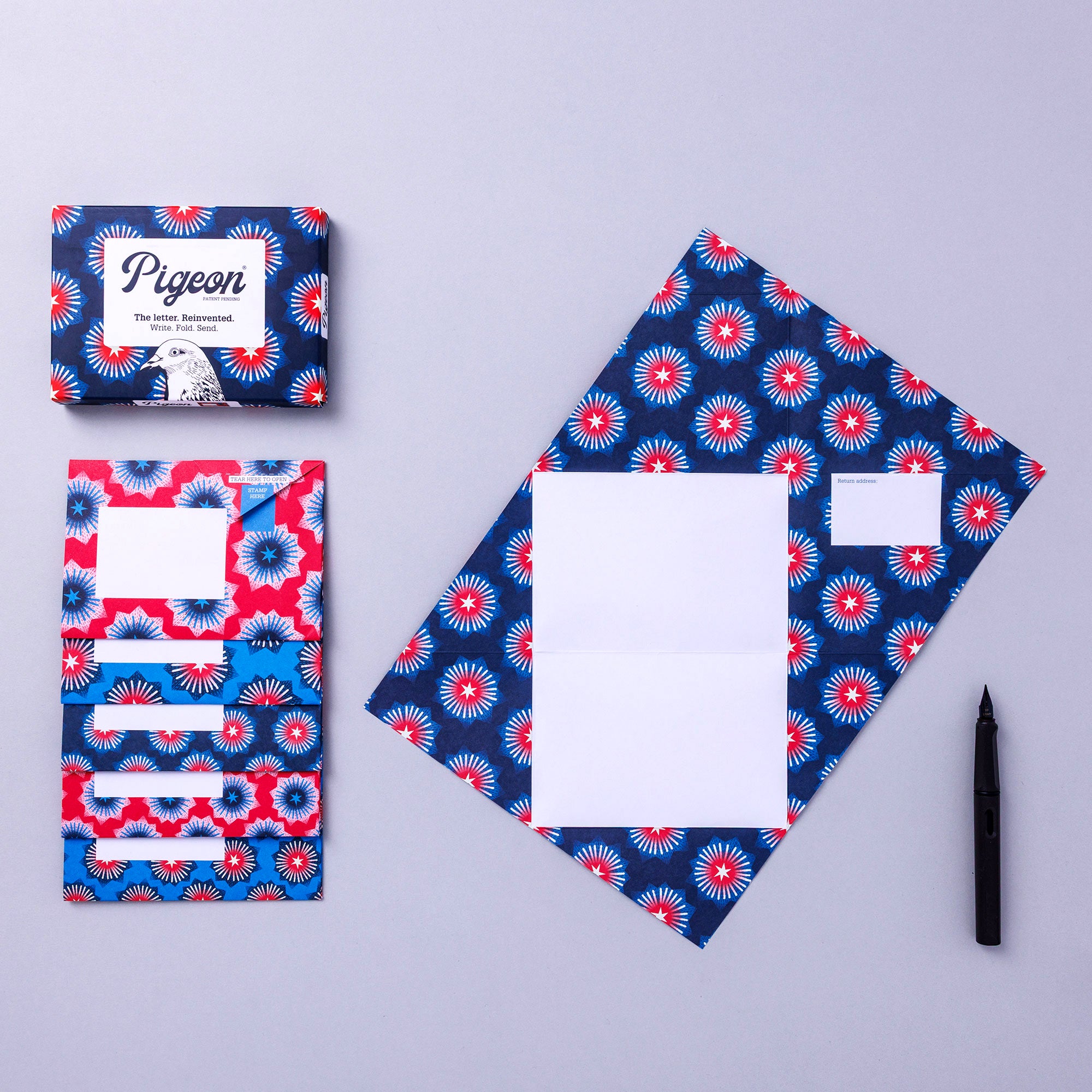 Starburst Pigeons Folding Letter Writing Set