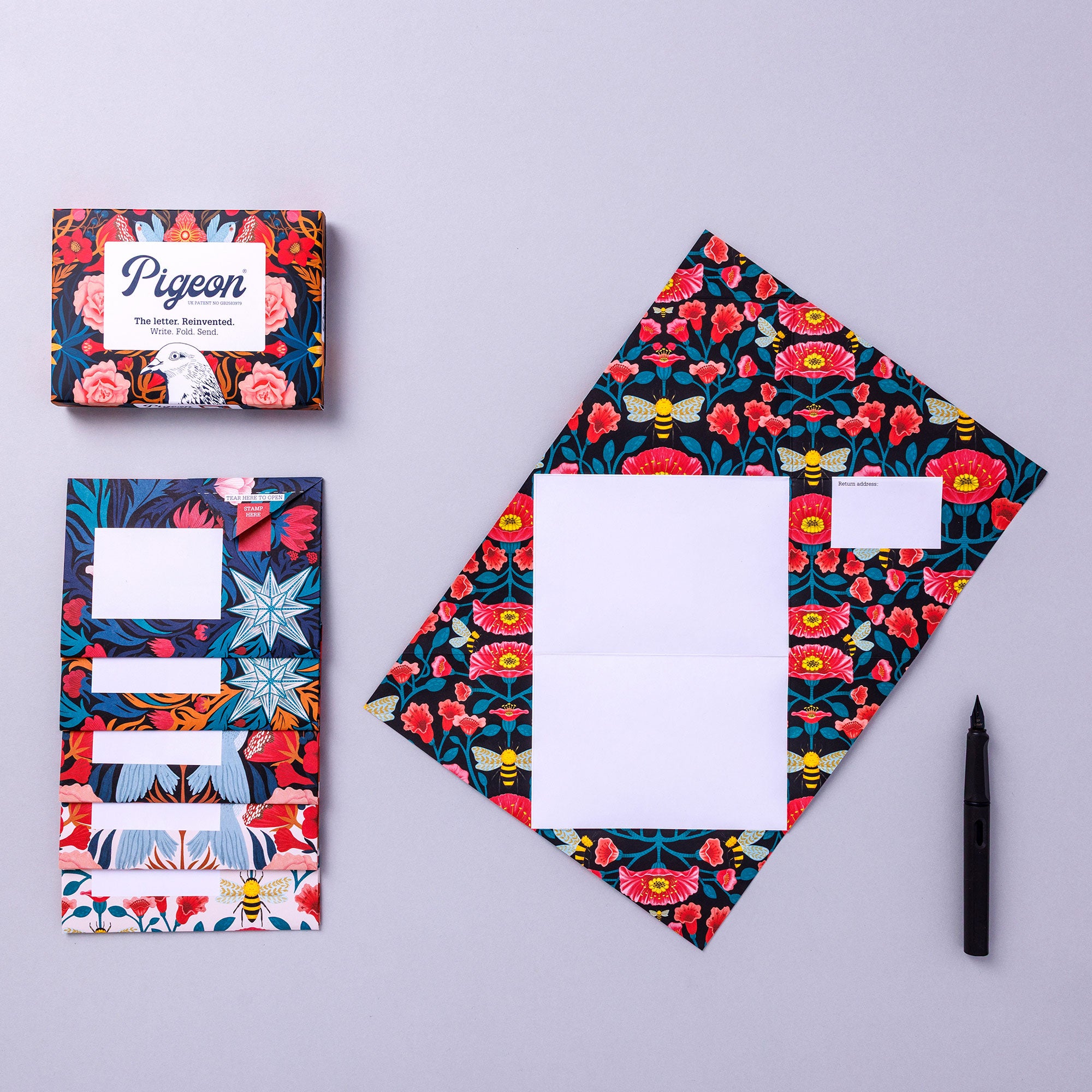 Bright & Beautiful Pigeons Folded Letter Set