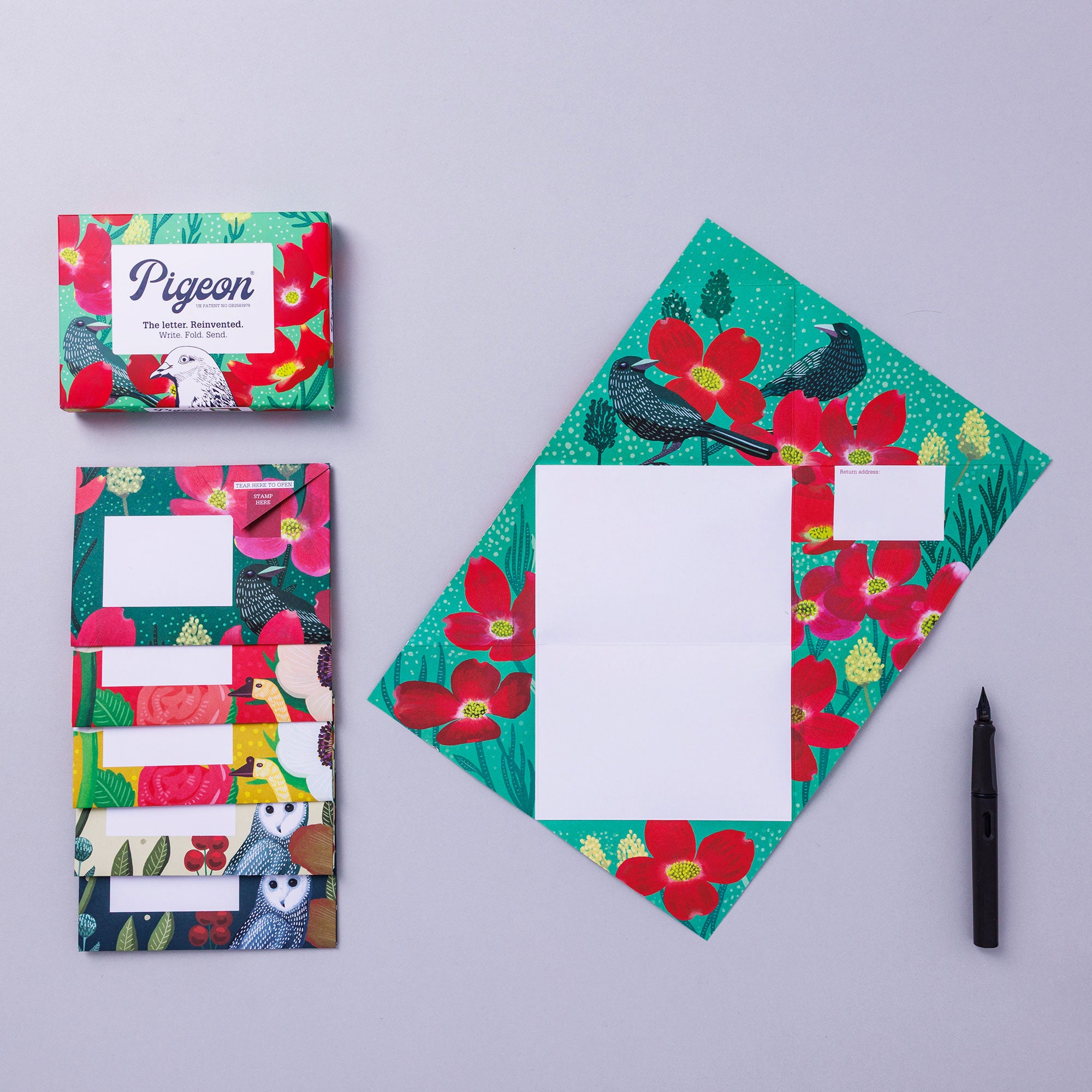 Dusk to Dawn Pigeons Folded Letter Set