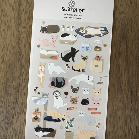 1093 - Suatelier Daily Deco Stickers - Animals - Meow
