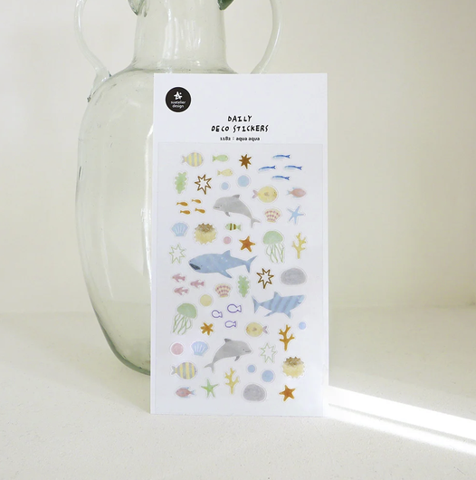 1182 - Suatelier Daily Deco Stickers - Animals - Aqua Aqua