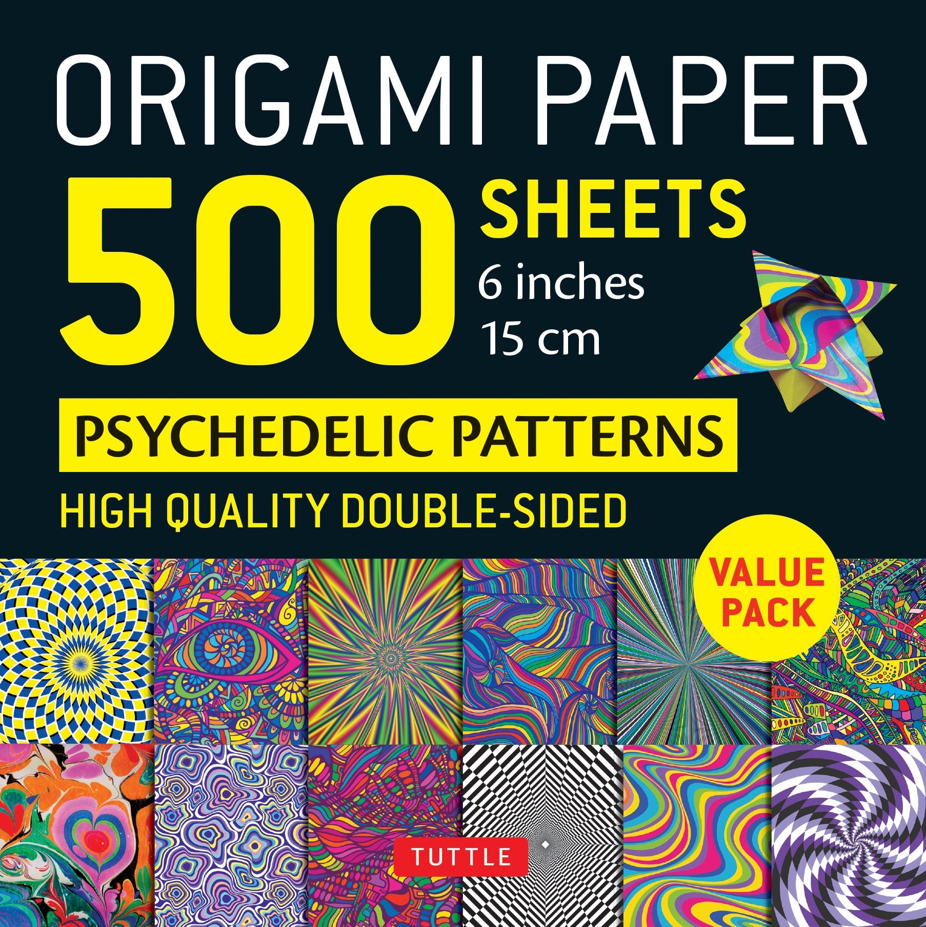 Origami Paper 500 sheets Psychedelic Patterns 15 cm
