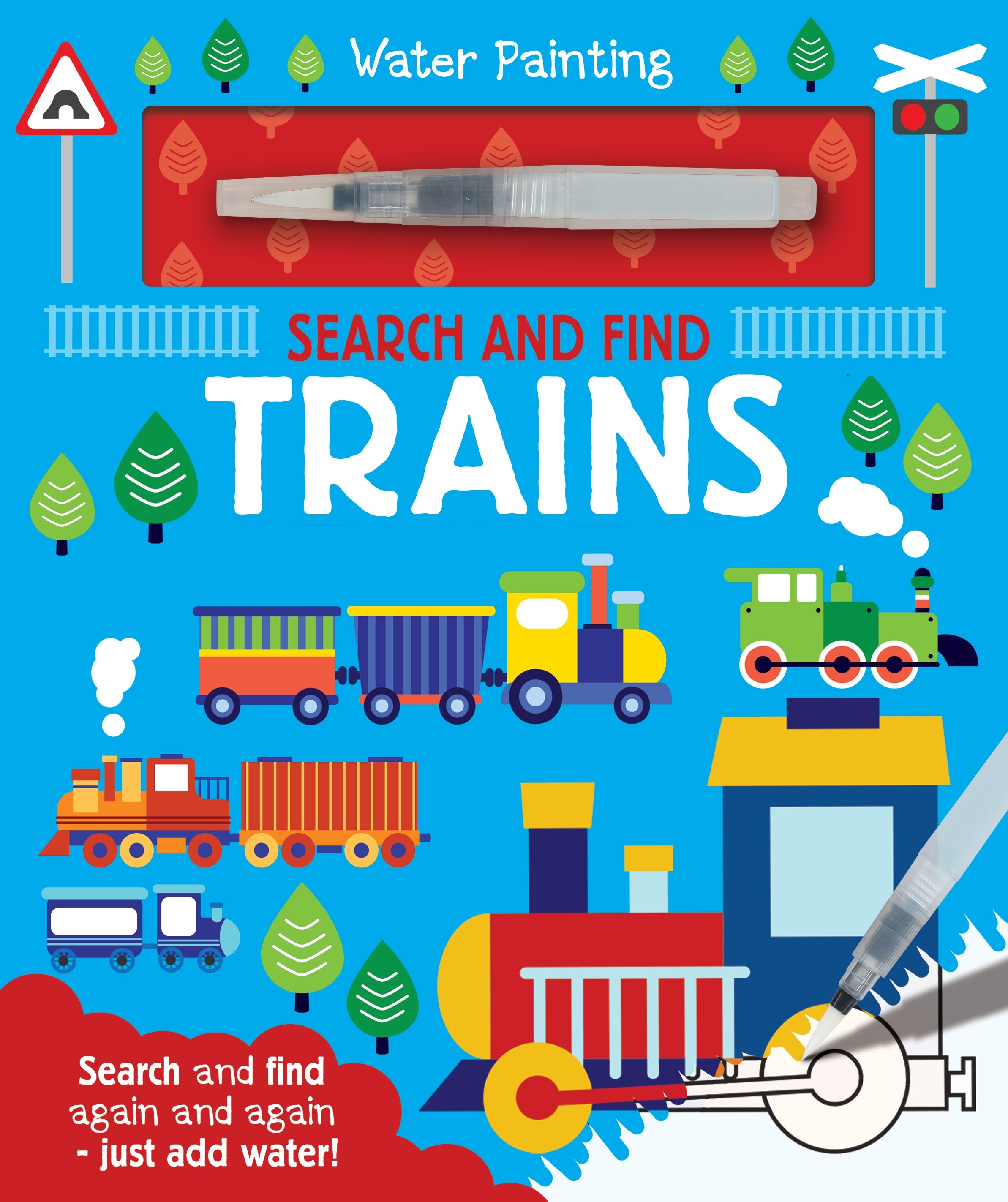 Trains (Water Painting Search and Find) (Board) - Red Kangaroo Books