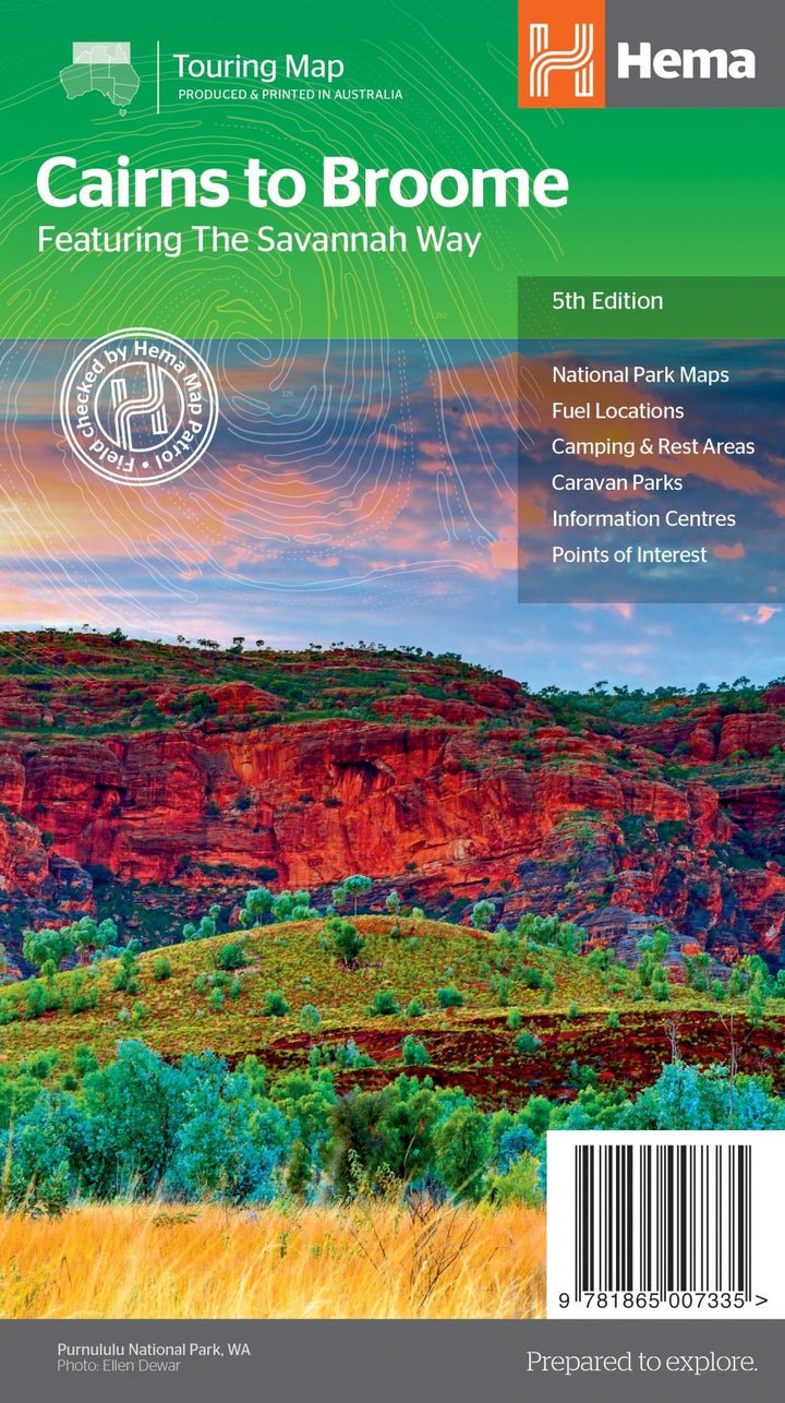 Map - Cairns to Broome (Savannah Way) 5th ed - Red Kangaroo Books - 9781865007335