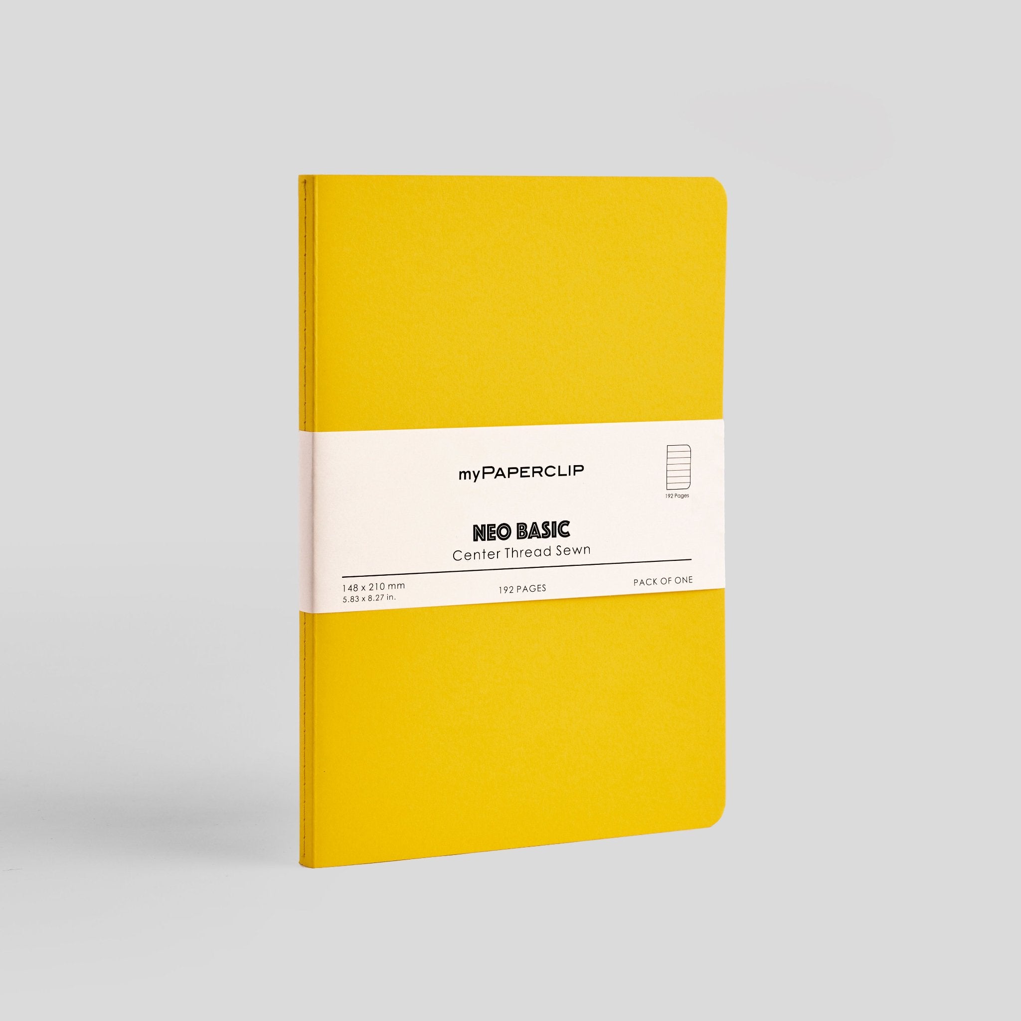Neo Basic Centre Thread Sewn Yellow A5 Notebook - Plain