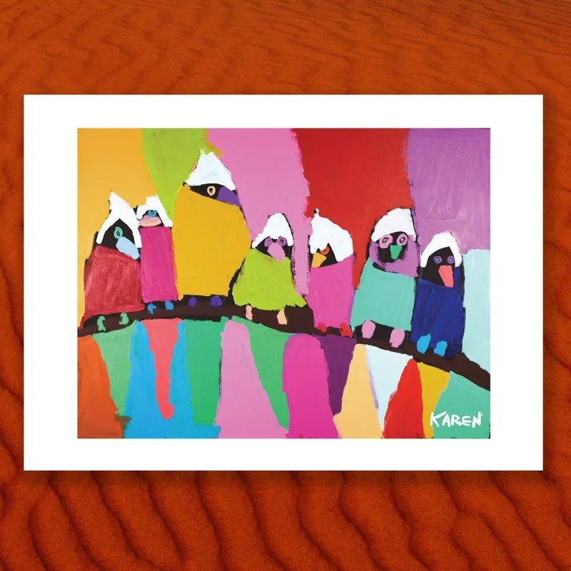 Birds Teatowel by Karen Napaljarri Barnes