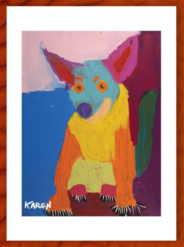 Dog Teatowel by Karen Napaljarri Barnes 'Karen Loves Animals' Collection