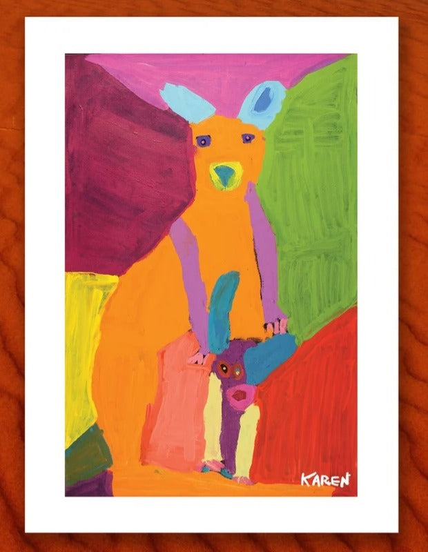 Kangaroo Teatowel by Karen Napaljarri Barnes 'Karen Loves Animals' Collection