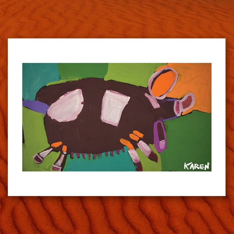 Pig Tea Towel by Karen Napaljarri Barnes 'Karen Loves Animals' Collection