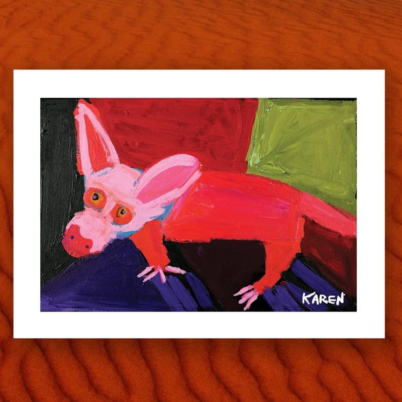 Red Dog Tea Towel by Karen Napaljarri Barnes 'Karen Loves Animals' Collection