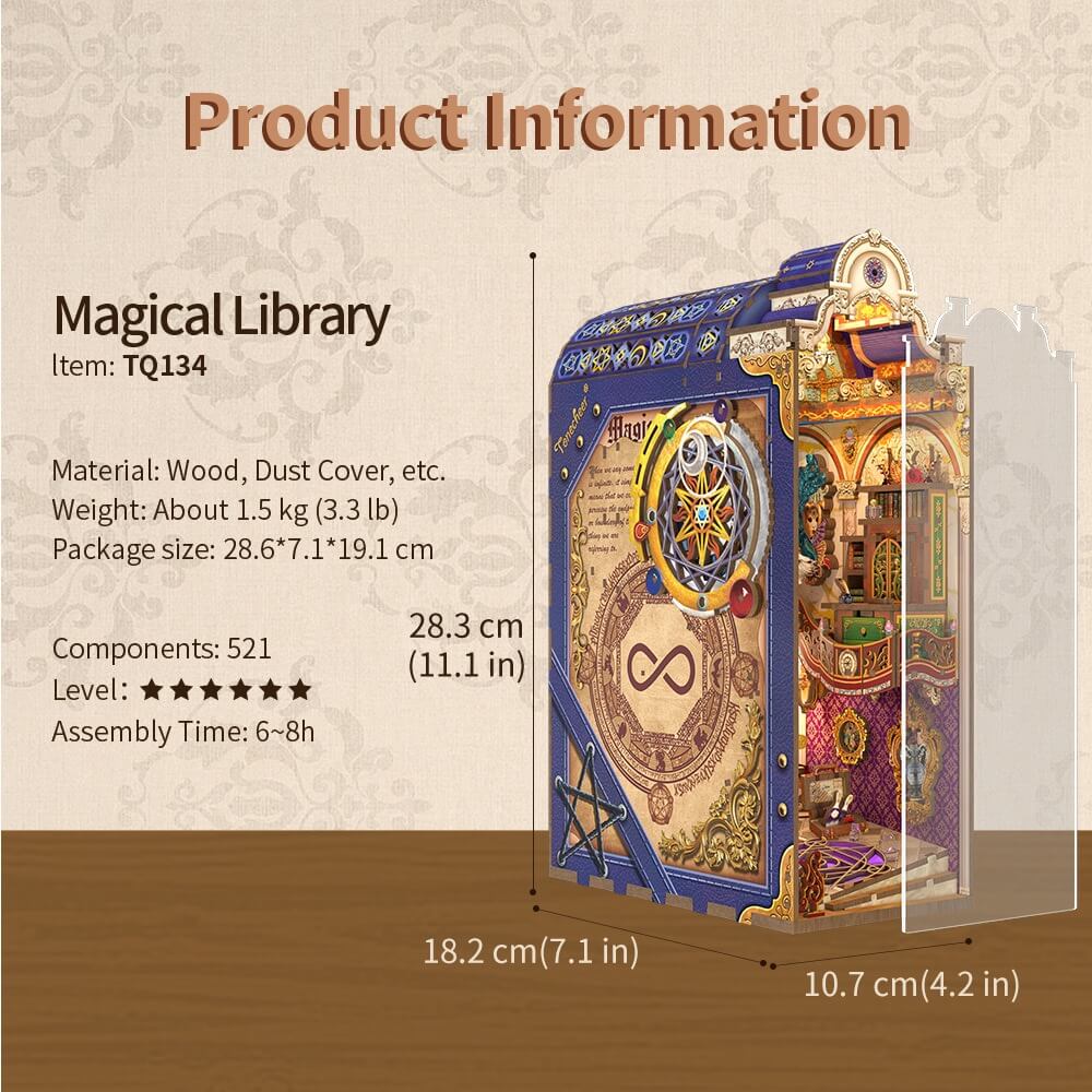 Magical Library Large Book Nook Tonecheer