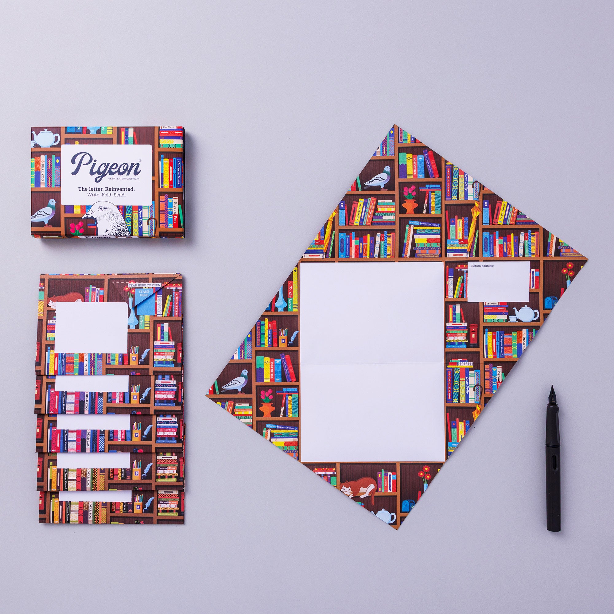 Bookstore Pigeon Folded Letter Set