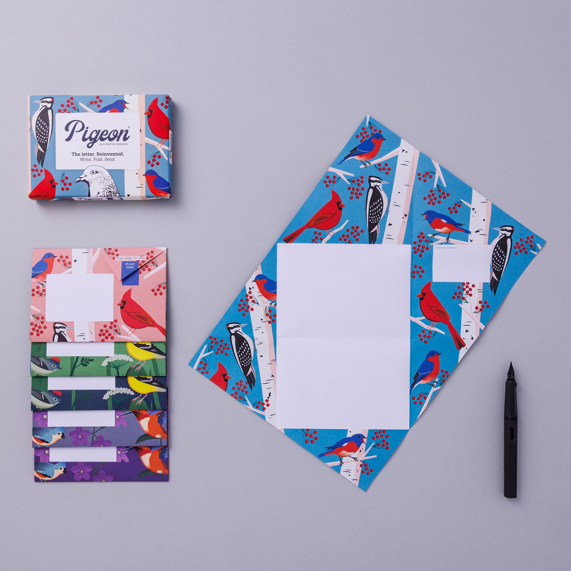 Carnival of Colour Pigeons Folded Letter Writing Set
