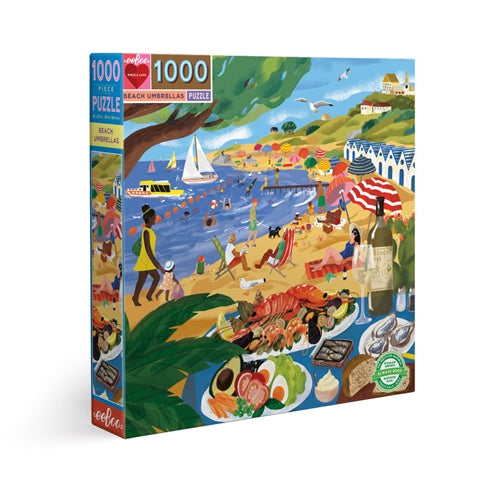 eeBoo 1000 Pc Puzzle - Beach Umbrellas