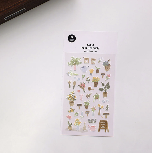 1142 - Suatelier Daily Deco Stickers - Flower Café