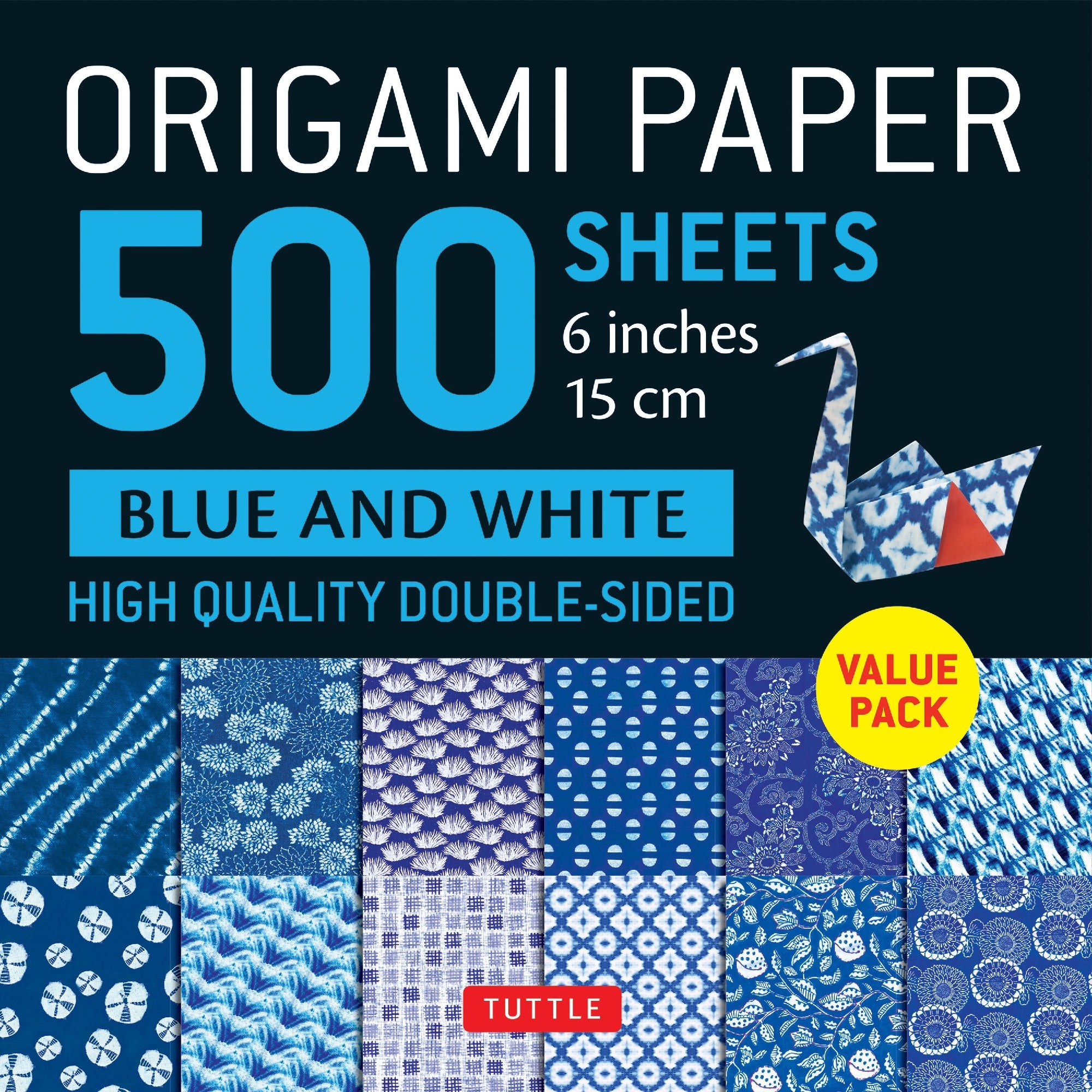 Origami Paper 500 sheets Blue & White 6" (15 cm)