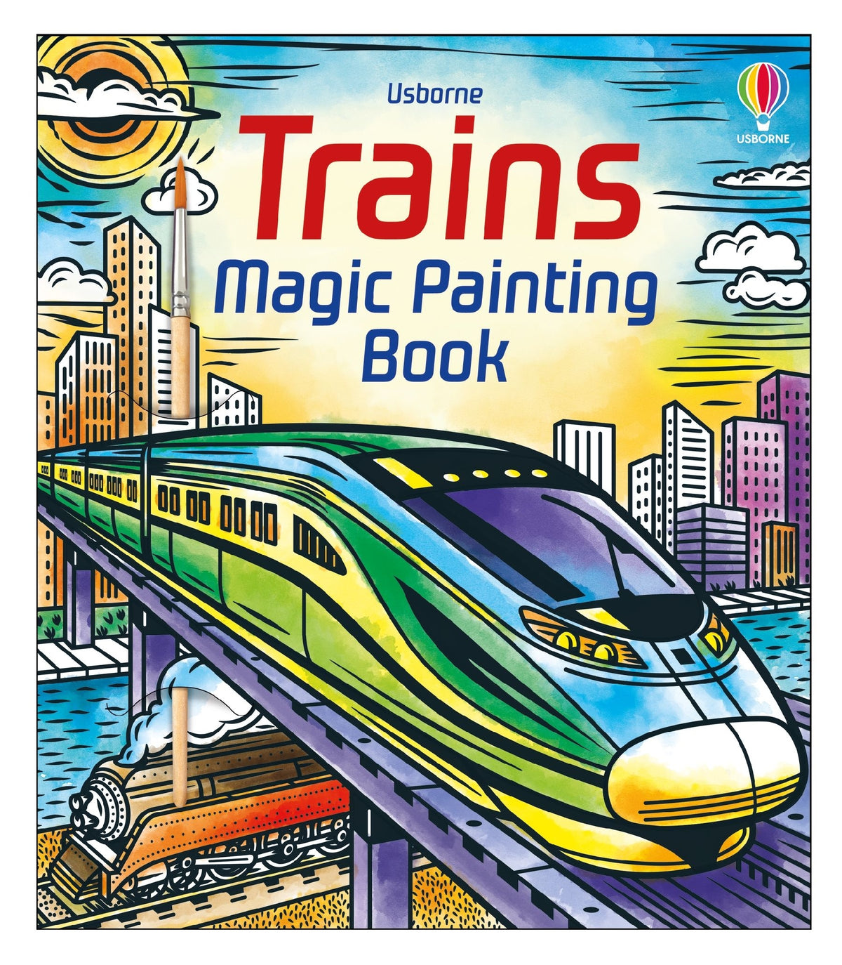 Trains Magic Painting Book by Sam Baer