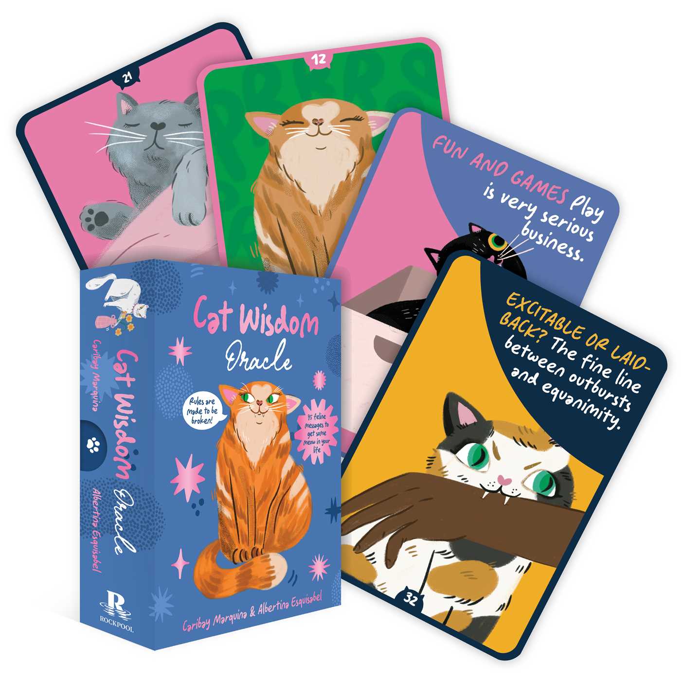 Cat Wisdom Oracle: 45 feline messages to get some meow in your life by Albertina Esquisabel / Illustrated by Caribay Marquina