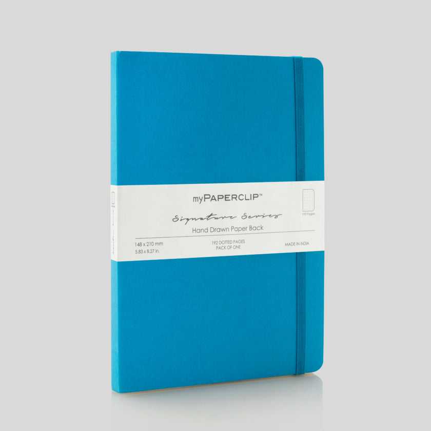 A5 Soft Cover Signature Series Kingfisher Blue - Dotted