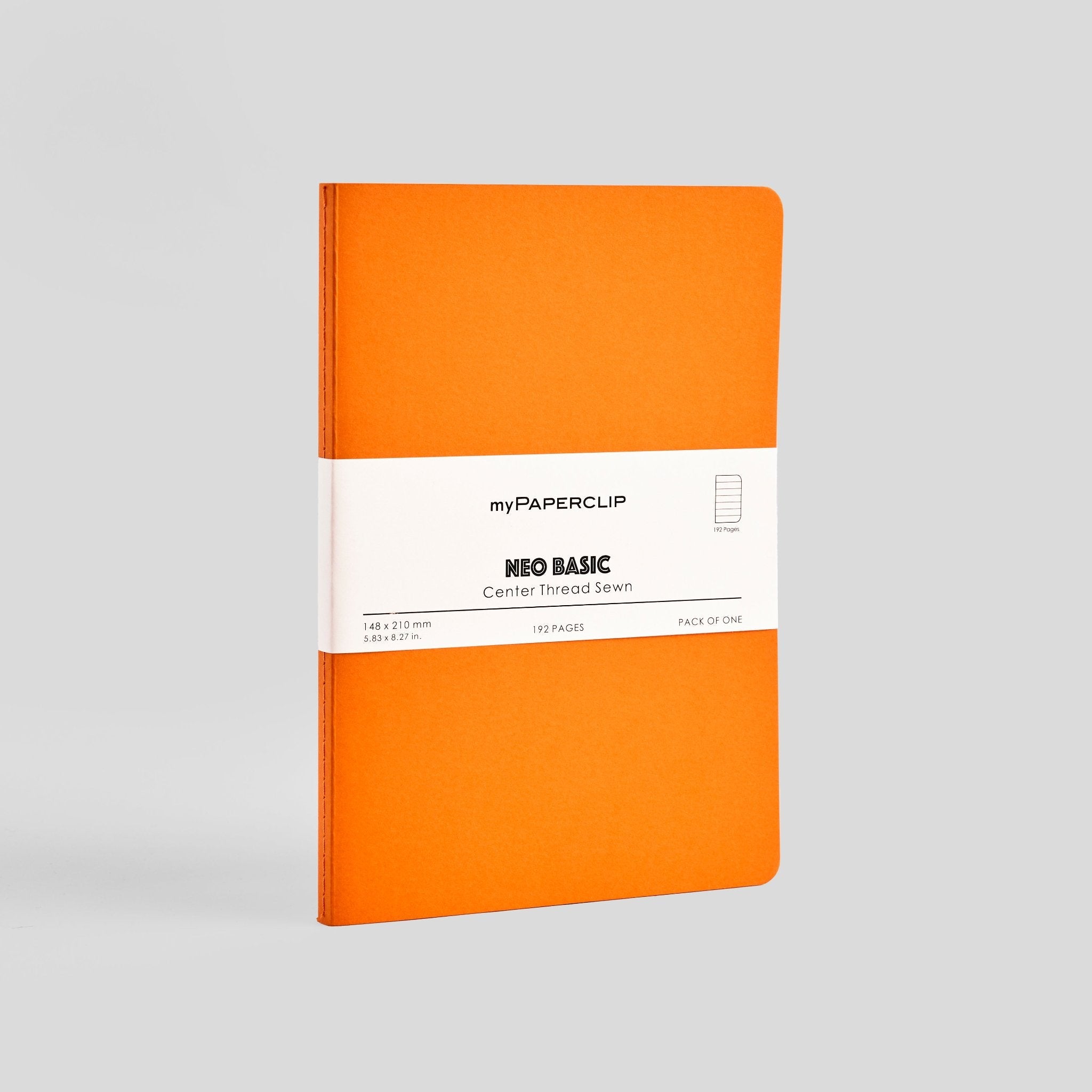 Neo Basic Orange Centre Thread A5 Notebook- Plain