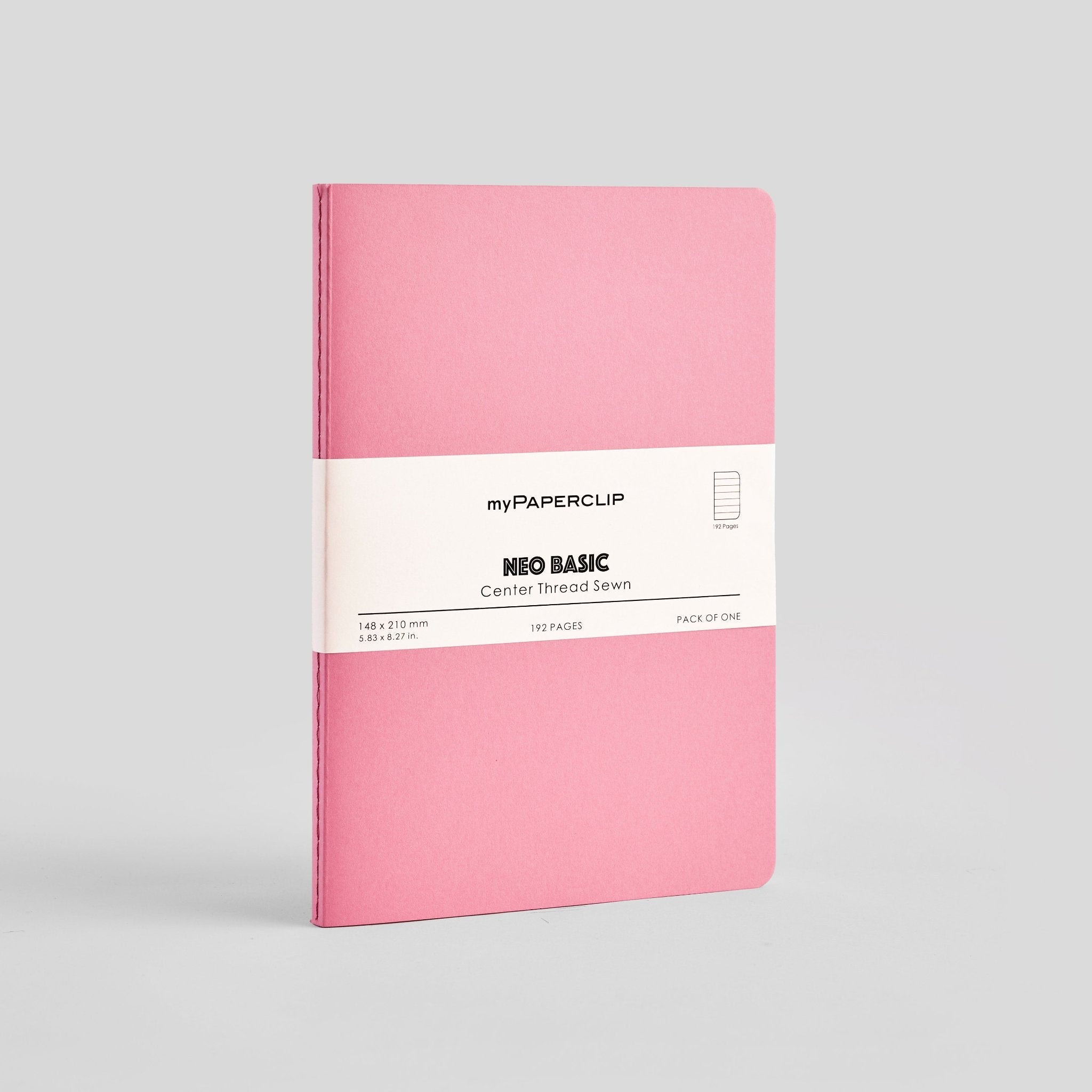 Neo Basic Centre Thread Sewn A5 Notebook Pink - Plain