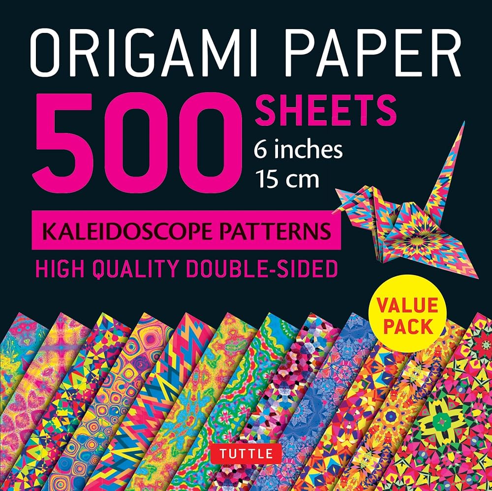 Origami Paper 500 sheets Kaleidoscope Patterns 6" (15 cm): Tuttle Origami Paper: Double - Sided Origami Sheets Printed with 12 Different Designs (Instructions for 6 Projects Included) by Tuttle Studio - Red Kangaroo Books - 9780804849357