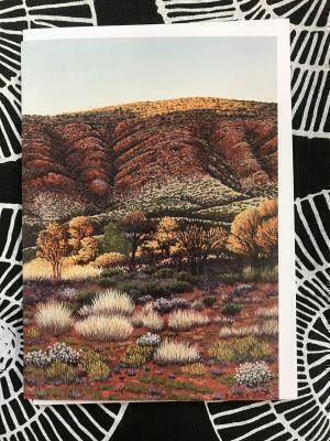 'Sunrise near Glen Helen' Greeting Card by Pauline Clack - Red Kangaroo Books