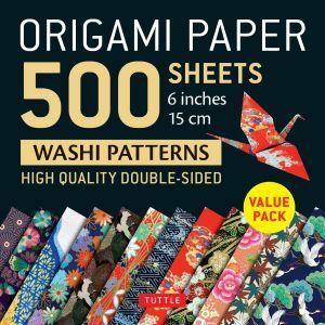 Origami Paper 500 sheets Japanese Washi Patterns 6' (15 cm) High-Quality Double-Sided Origami Sheets with 12 Differen